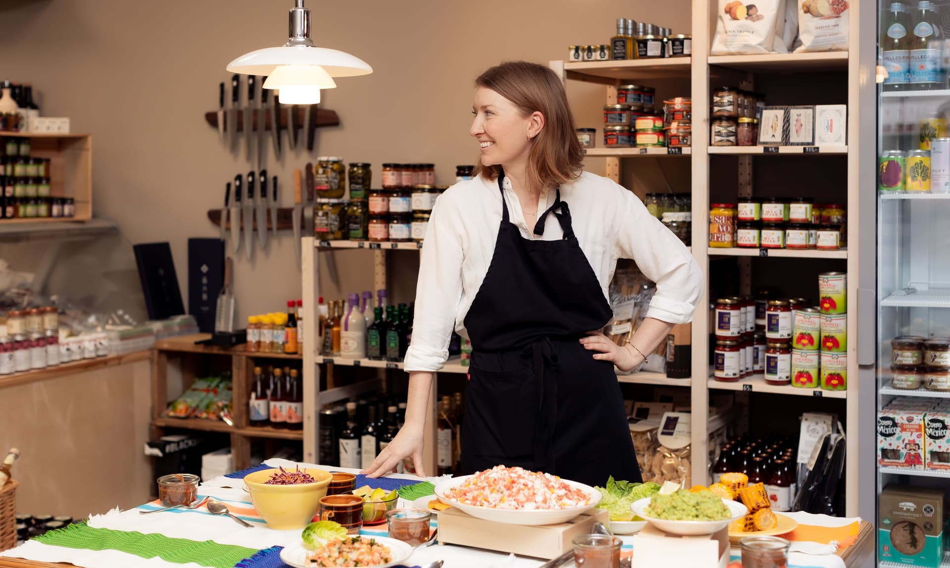 Female shopowner in store