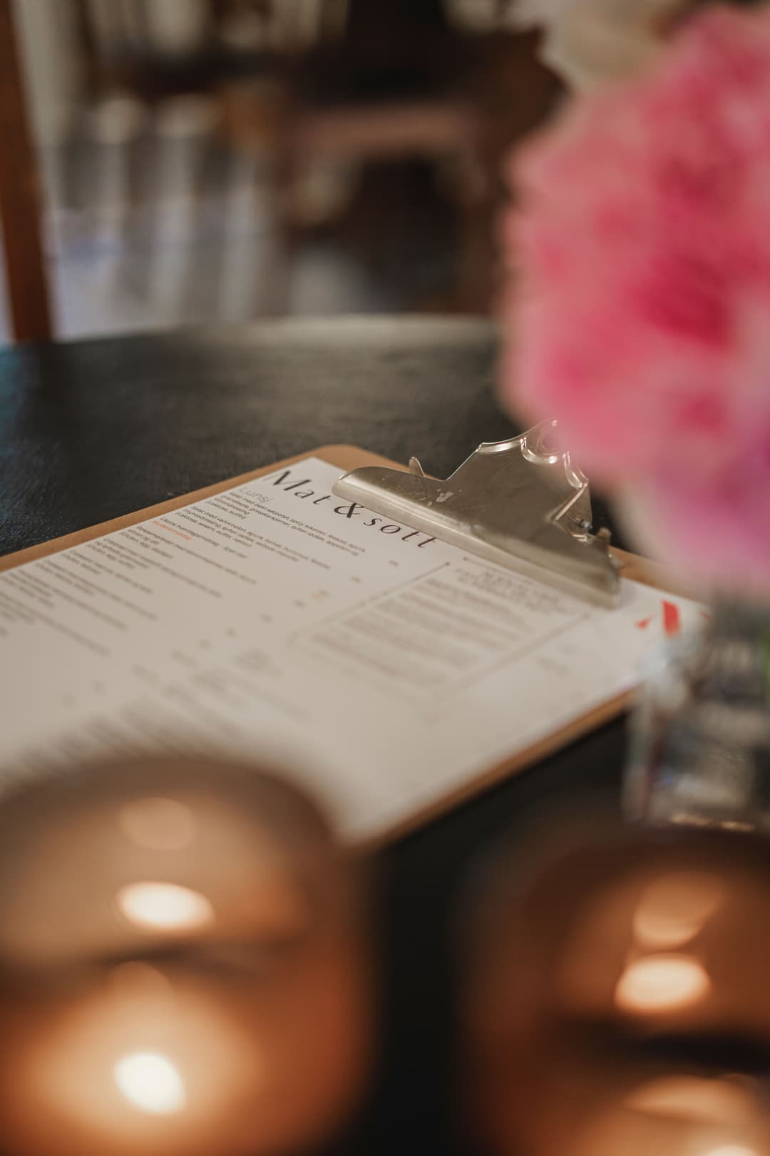 Menu cafe, flowers, cakes, lunch