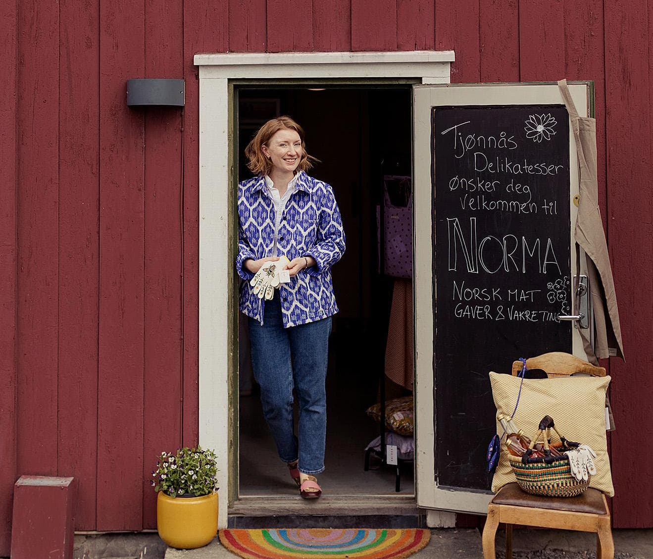 Shopowner smiling, giftshop